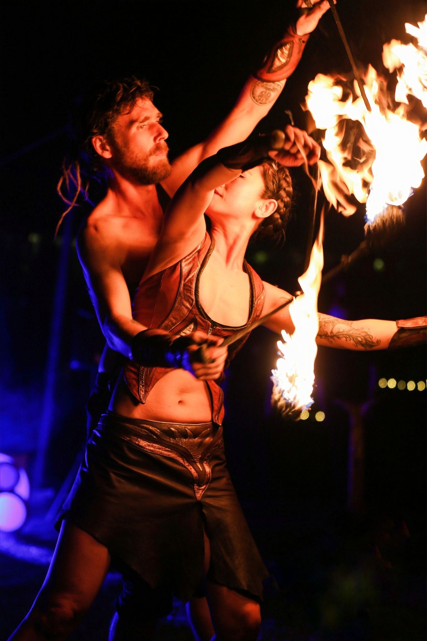 Spectacle de feu des FireNomads au Street Art Parc
